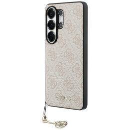 Dėklas Samsung Galaxy S26 Ultra Guess 4G Classic Logo Charm MagSafe, rožinis