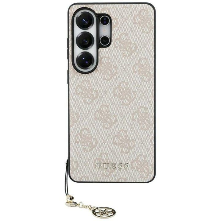 Dėklas Samsung Galaxy S26 Ultra Guess 4G Classic Logo Charm MagSafe, rožinis