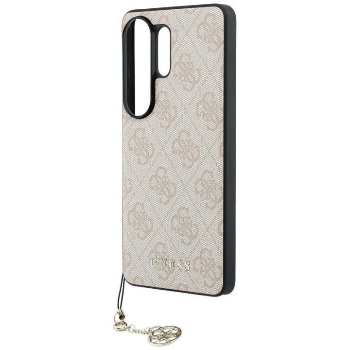 Dėklas Samsung Galaxy S26 Ultra Guess 4G Classic Logo Charm MagSafe, rožinis