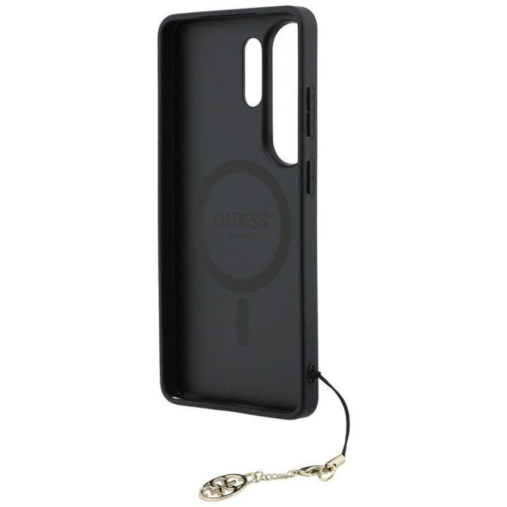 Dėklas Samsung Galaxy S26 Ultra Guess 4G Classic Logo Charm MagSafe, rožinis
