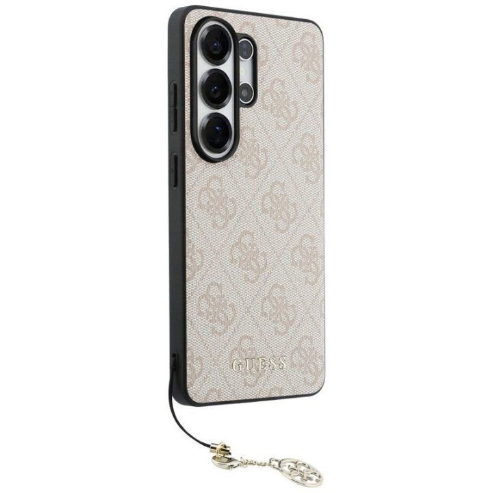Dėklas Samsung Galaxy S26 Ultra Guess 4G Classic Logo Charm MagSafe, rožinis