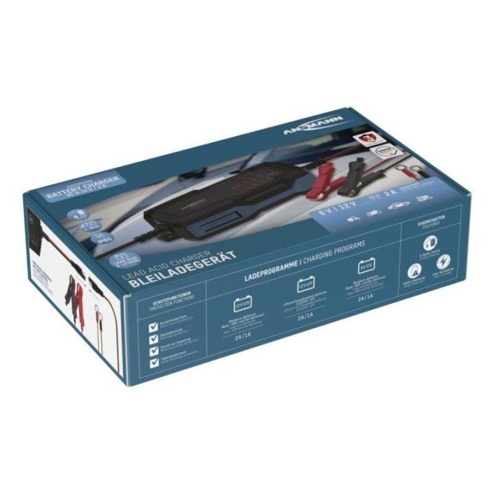 Automobilių akumuliatorių įkroviklis Ansmann 1001-0143, 6–12 V, juodas