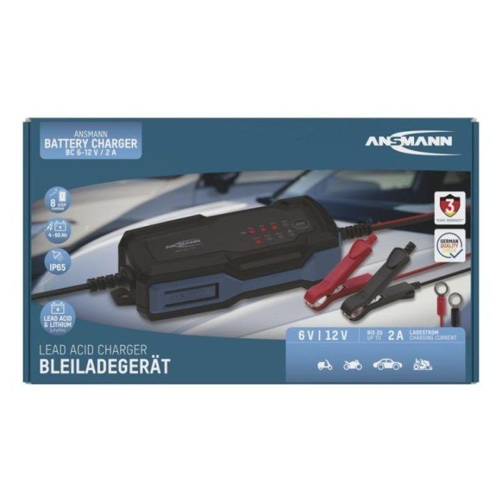 Automobilių akumuliatorių įkroviklis Ansmann 1001-0143, 6–12 V, juodas
