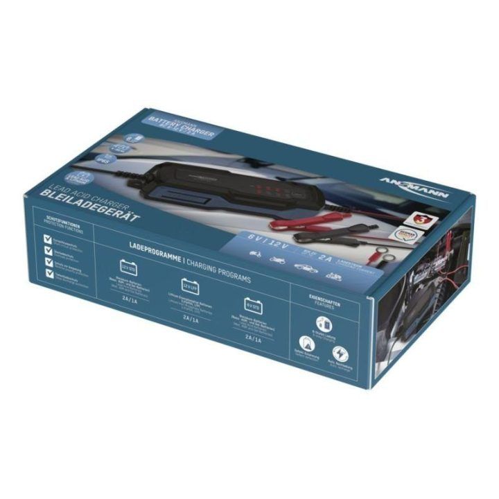 Automobilių akumuliatorių įkroviklis Ansmann 1001-0143, 6–12 V, juodas
