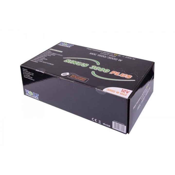 Įtampos keitiklis 12/230 V Volt Polska Sinus Plus 3000, geltonas