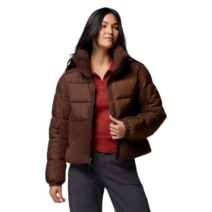 Džemperis Columbia Leadbetter Point II Sherpa Hybrid, rudas