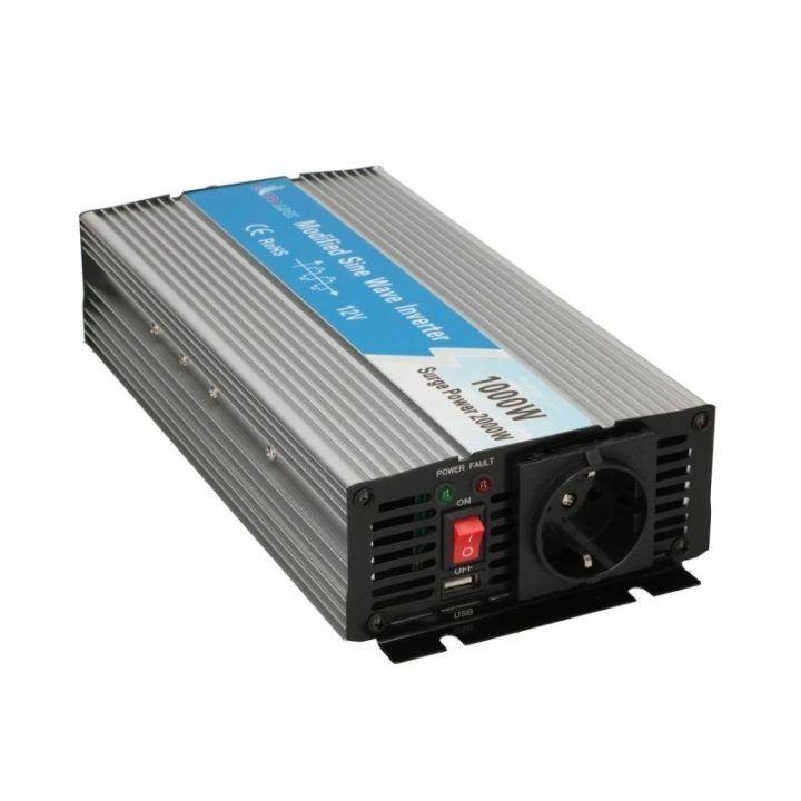 Automobilinis inverteris Extralink OPIM-1000W, aliuminio spalvos