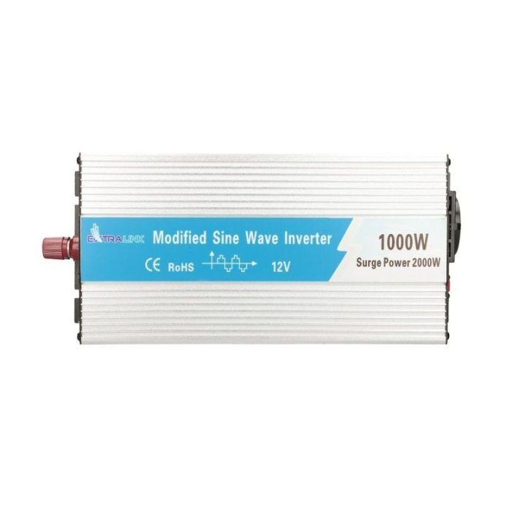 Automobilinis inverteris Extralink OPIM-1000W, aliuminio spalvos