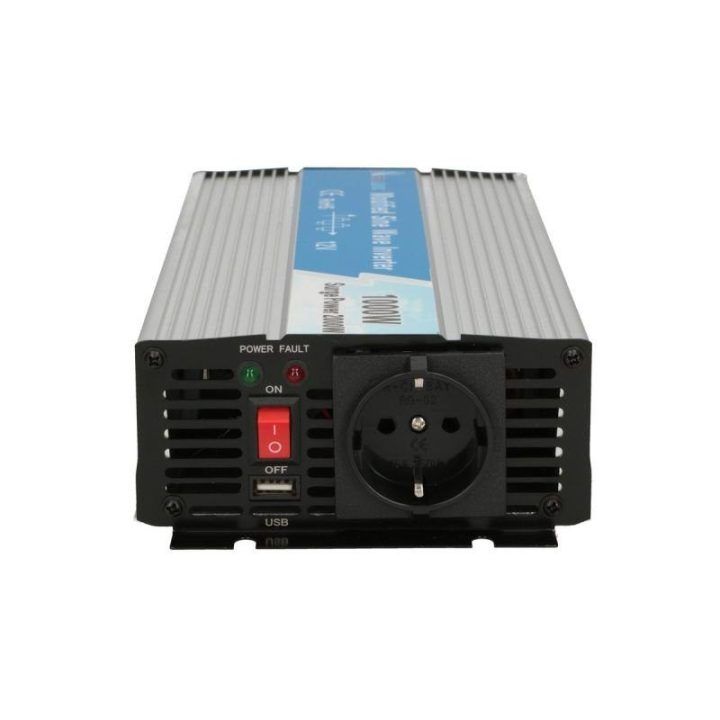Automobilinis inverteris Extralink OPIM-1000W, aliuminio spalvos