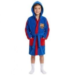 Vaikiškas chalatas su gobtuvu FC Barcelona, mėlynas ir raudonas