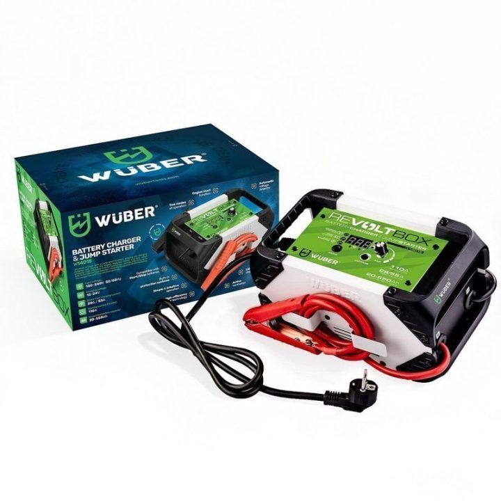 Automatinis įkroviklis su paleidimu Wuber W14015, 110 A, juodas ir baltas
