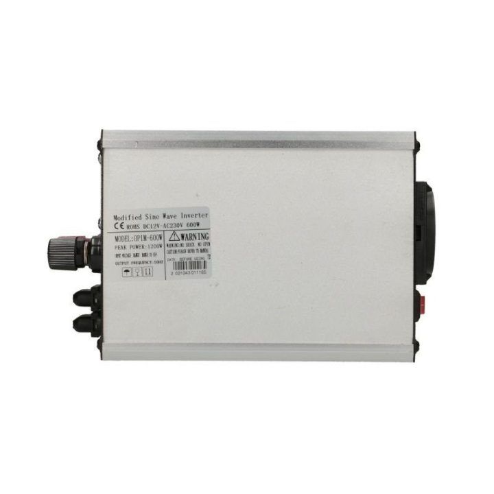 Įtampos keitiklis Extralink OPIM-600W, juodos ir aliuminio spalvos