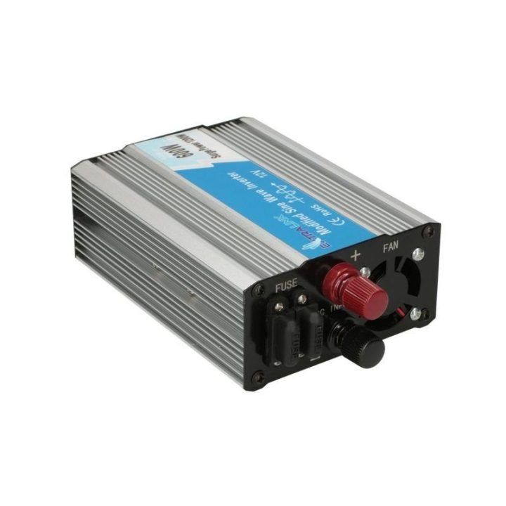 Įtampos keitiklis Extralink OPIM-600W, juodos ir aliuminio spalvos