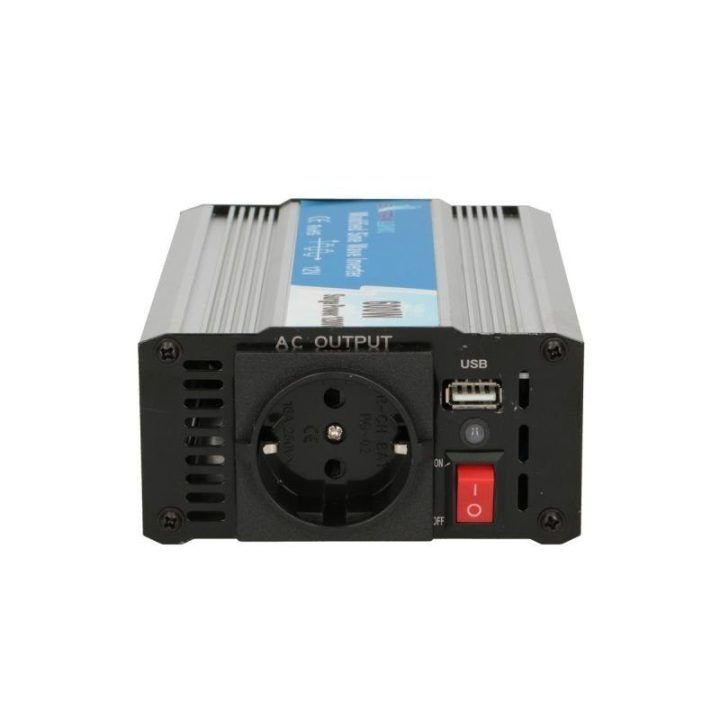 Įtampos keitiklis Extralink OPIM-600W, juodos ir aliuminio spalvos