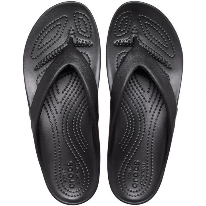 Moteriškos šlepetės per pirštą Crocs Kadee II Flip, juodos