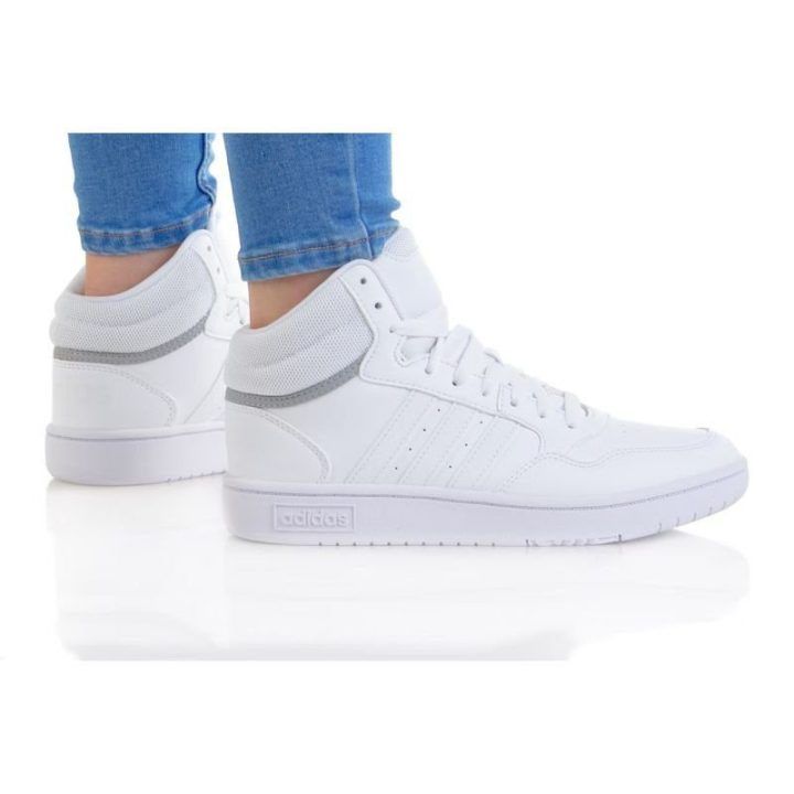 Vaikiški sportbačiai aukštu auliuku adidas Hoops Mid 3.0 GW0401, balti