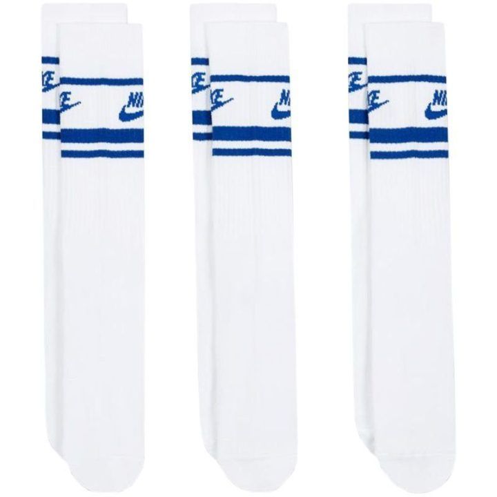 Kojinės iki 1/3 blauzdos Nike Everyday Essential, 3 poros, baltos ir mėlynos
