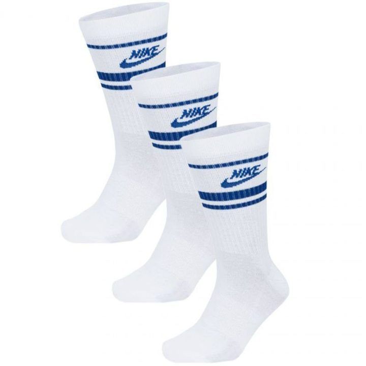 Kojinės iki 1/3 blauzdos Nike Everyday Essential, 3 poros, baltos ir mėlynos