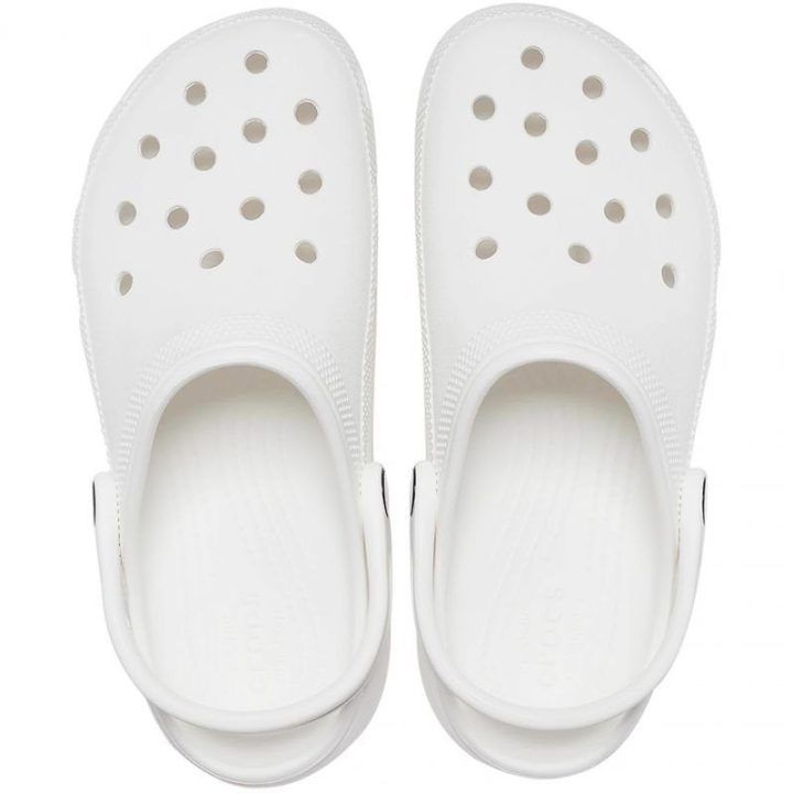 Moteriškos klumpės su paaukštintu padu Crocs Classic Platform, baltos