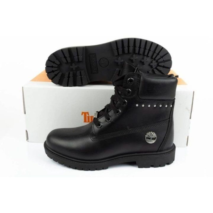 Moteriški odiniai žygio batai Timberland Heritage 6 In, juodi