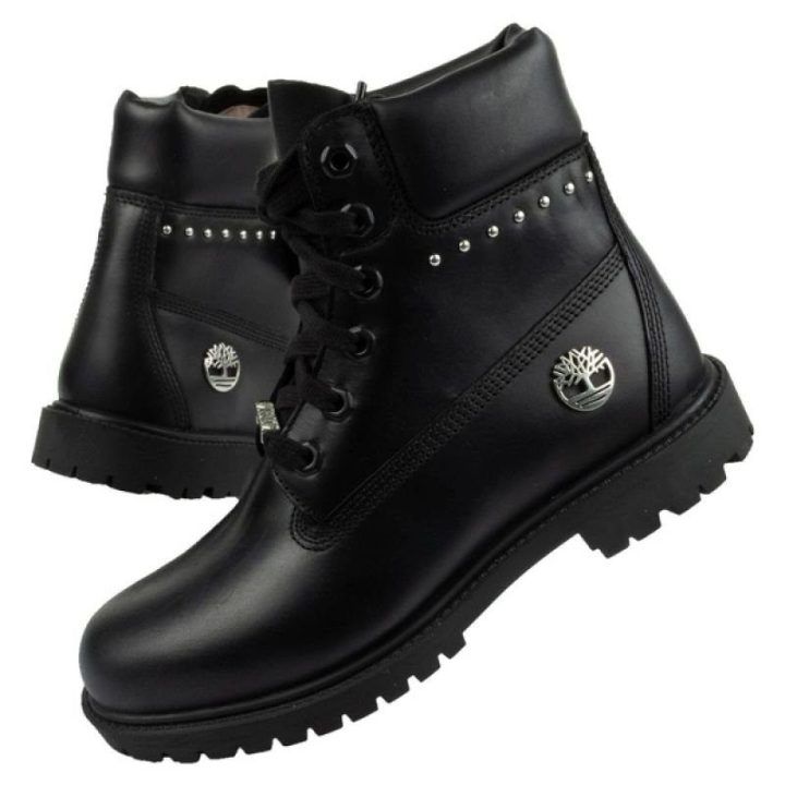 Moteriški odiniai žygio batai Timberland Heritage 6 In, juodi