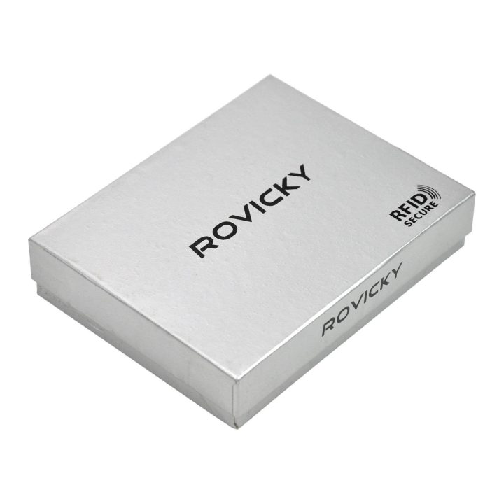 Vyriška natūralios odos piniginė su RFID apsauga Rovicky, juoda