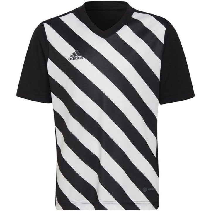 Vaikiški marškinėliai adidas Entrada 22 Graphic Jersey, juodi ir balti