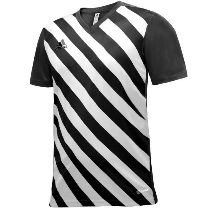 Vaikiški marškinėliai adidas Entrada 22 Graphic Jersey, juodi ir balti