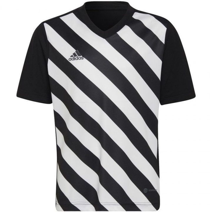 Vaikiški marškinėliai adidas Entrada 22 Graphic Jersey, juodi ir balti