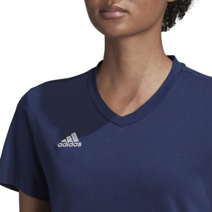 Moteriški medvilniniai marškinėliai adidas Entrada 22, tamsiai mėlyni