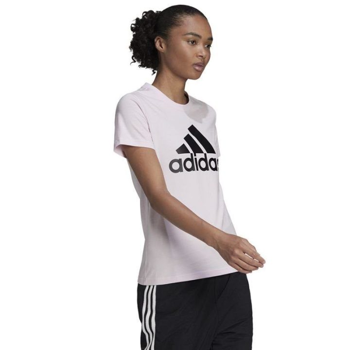 Moteriški medvilniniai marškinėliai adidas Big Logo, rožiniai