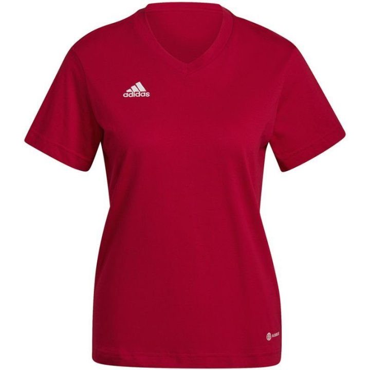 Moteriški medvilniniai marškinėliai adidas Entrada 22, raudoni