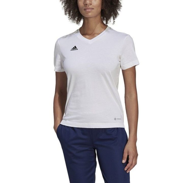 Moteriški medvilniniai marškinėliai adidas Entrada 22, balti