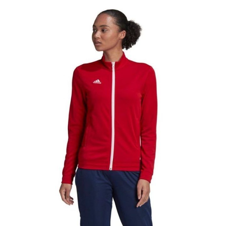 Moteriška sportinė striukė su užtrauktuku adidas Entrada 22, raudona