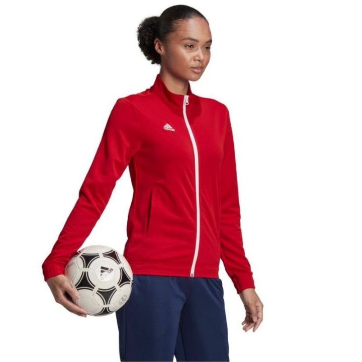 Moteriška sportinė striukė su užtrauktuku adidas Entrada 22, raudona