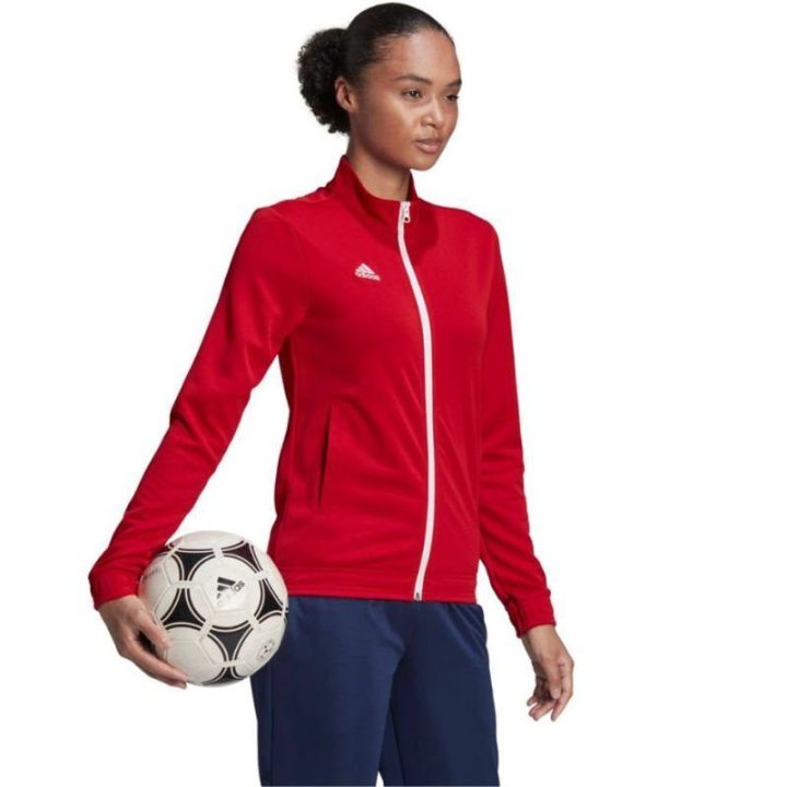Moteriška sportinė striukė su užtrauktuku adidas Entrada 22, raudona