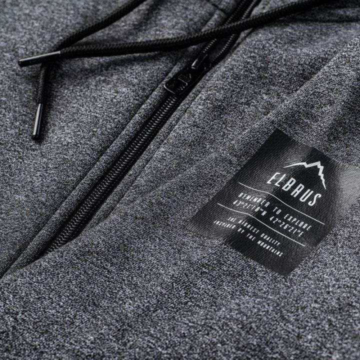 Moteriškas džemperis su gobtuvu ir užtrauktuku Elbrus, pilkas