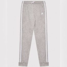 Vaikiškos laisvo kirpimo sportinės kelnės adidas 3 Stripes C PT, pilkos
