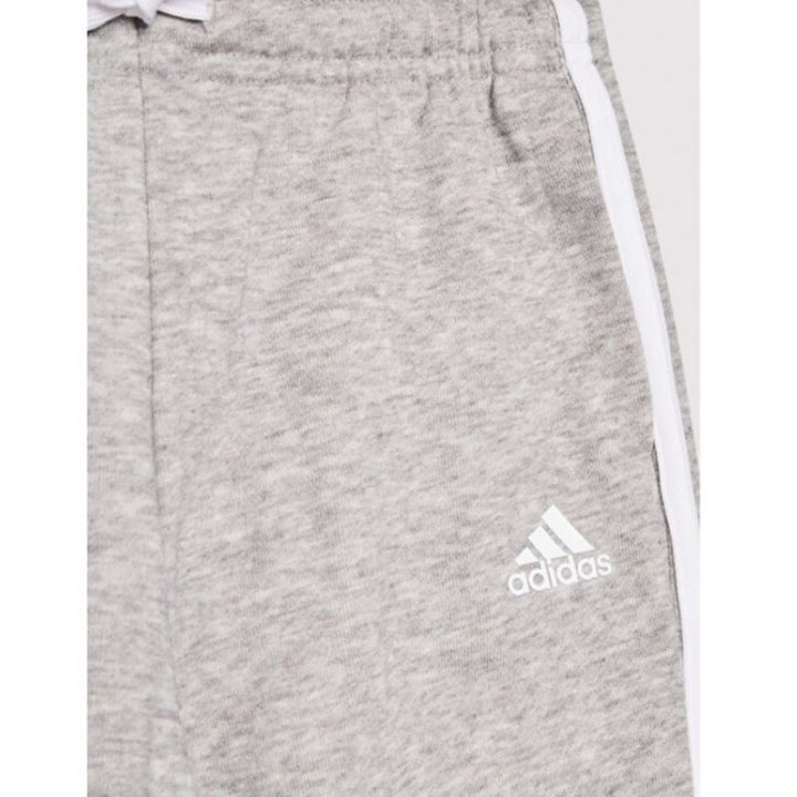 Vaikiškos laisvo kirpimo sportinės kelnės adidas 3 Stripes C PT, pilkos