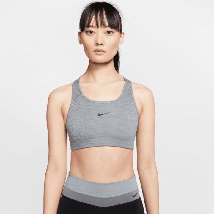 Sportinė liemenėlė su vidutine atrama Nike Dri-FIT Swoosh, pilka