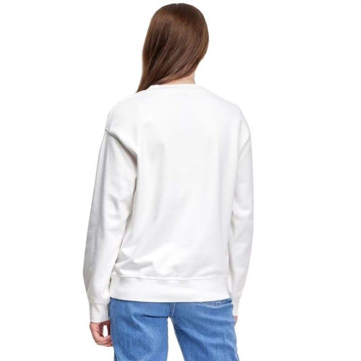 Moteriškas medvilninis džemperis Levi's Graphic Standard Crew, baltas