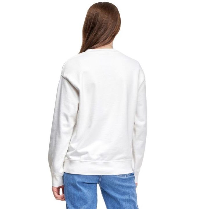 Moteriškas medvilninis džemperis Levi's Graphic Standard Crew, baltas