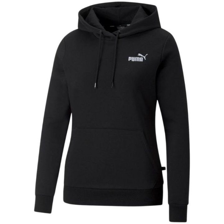 Moteriškas džemperis su gobtuvu Puma ESS+ Embroidery FL, juodas