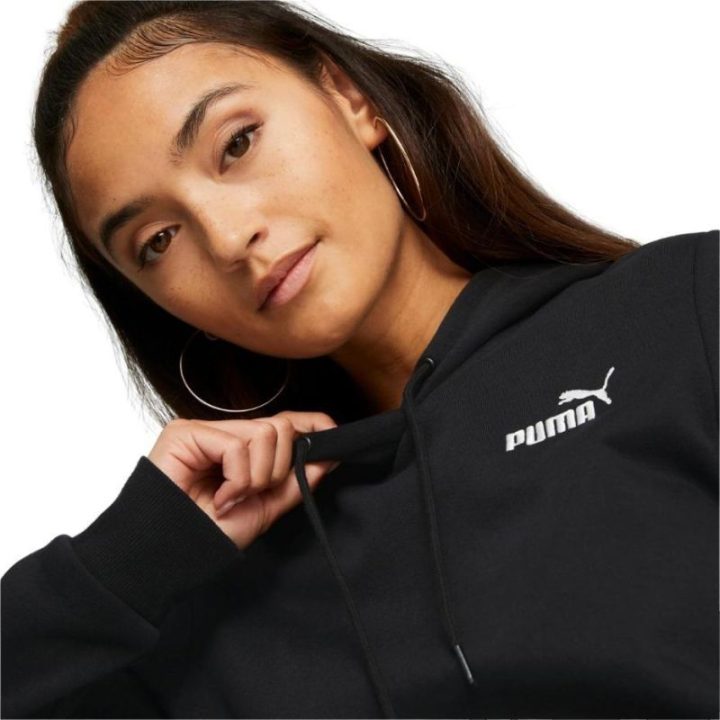 Moteriškas džemperis su gobtuvu Puma ESS+ Embroidery FL, juodas