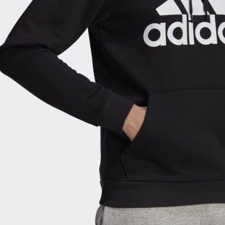 Vyriškas džemperis su gobtuvu adidas Essentials Fleece, juodas