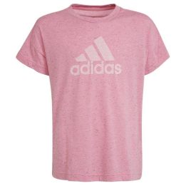 Medvilniniai marškinėliai mergaitėms adidas Badge of Sport, rožiniai