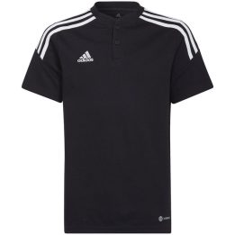 Vaikiški medvilniniai polo marškinėliai adidas Condivo 22, juodi