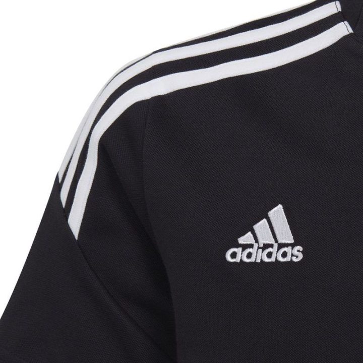 Vaikiški medvilniniai polo marškinėliai adidas Condivo 22, juodi