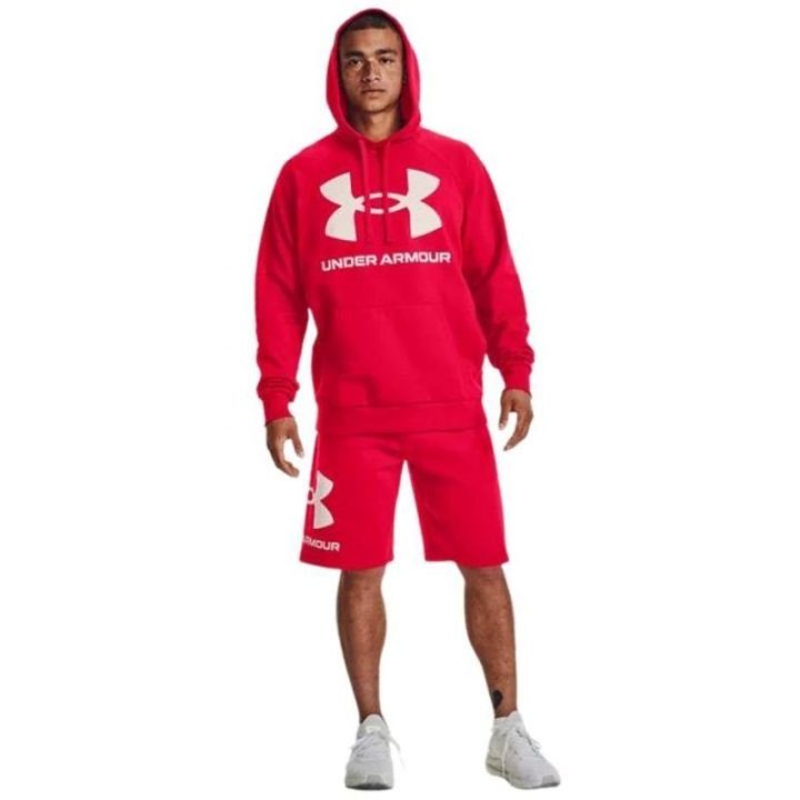 Vyriškas džemperis su gobtuvu Under Armour Rival Fleece, raudonas