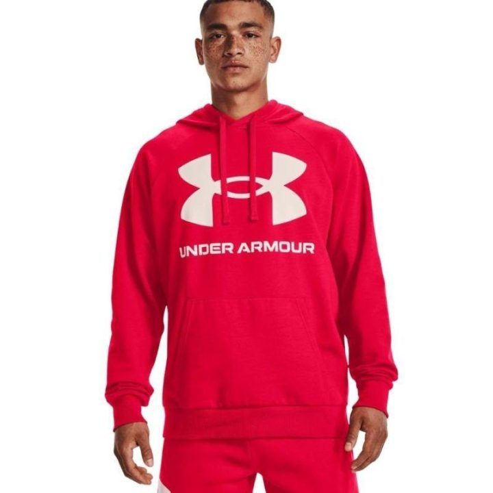 Vyriškas džemperis su gobtuvu Under Armour Rival Fleece, raudonas